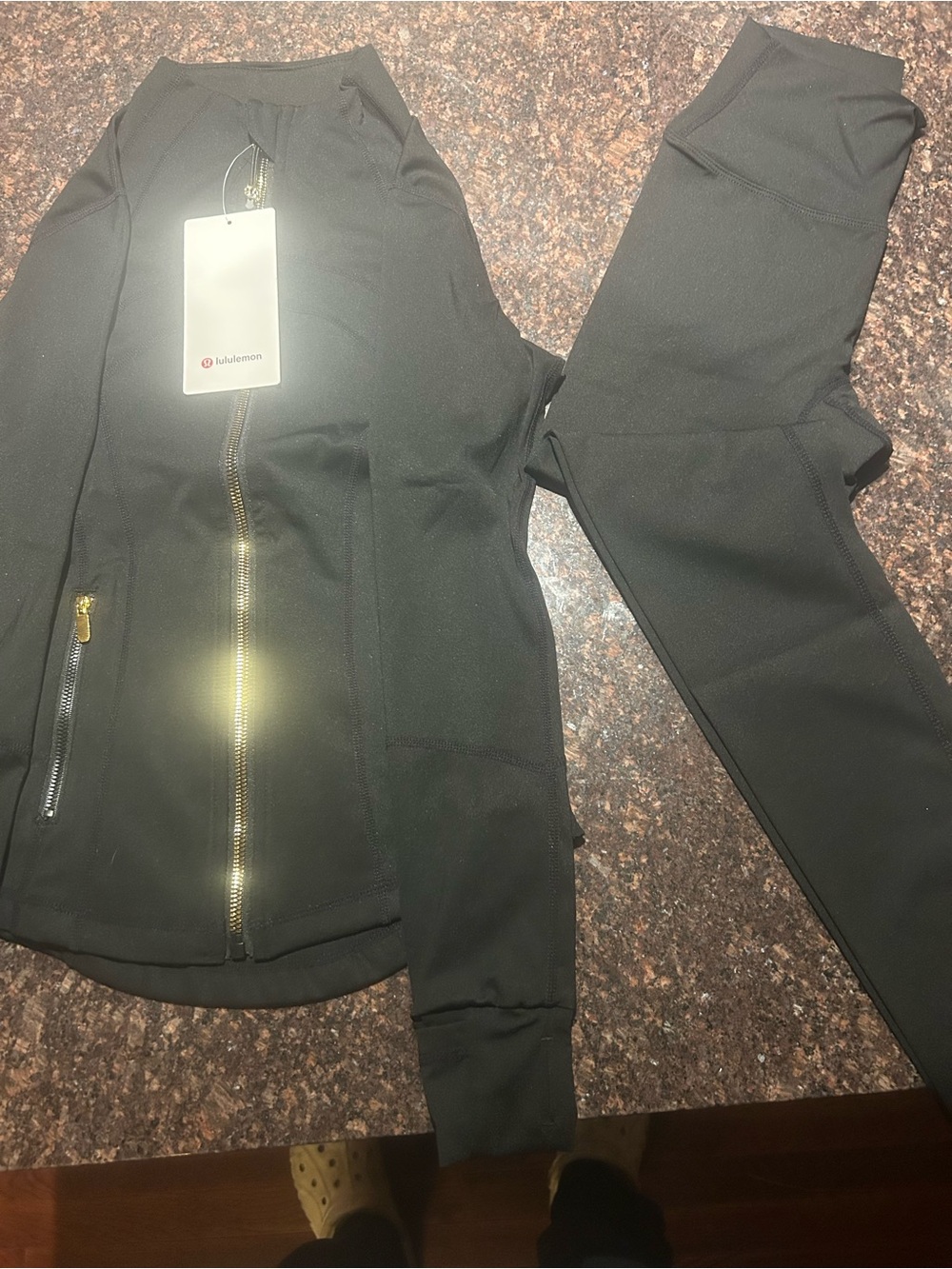 lululemon athletica Black Performance Jacket and Leggings Set